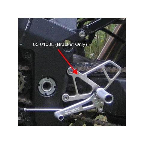 05-0100L Kawasaki ZX6 1995-97 ZX7 1991-04 ZX9 1994-97 Left Bracket - Woodcraft Technologies