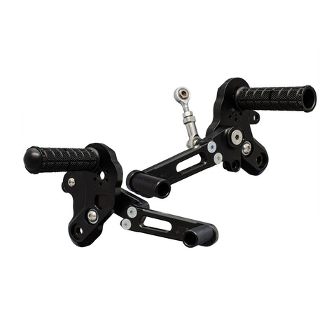 05-0108B Kawasaki Z125 2017-20 Complete Rearset Kit w/ Pedals - GP Shift - Woodcraft Technologies