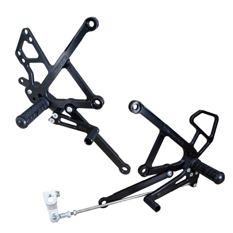 05-0129B Kawasaki Ninja 650  2009-11 Complete Rearset Kit w/ Pedals - STD/GP Shift - Woodcraft Technologies