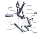 05-0129B 2009-11 Kawasaki Ninja 650R Complete Rearset