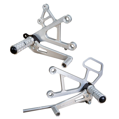 05-0140B Kawasaki Ninja ZX6 2003-04 ZX636 Complete Rearset Kit w/ Pedals - STD/GP Shift - Woodcraft Technologies