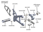 05-0147B 2007-08 Kawasaki ZX6/636 Complete Rearset - STD/GP Shift
