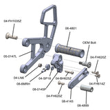 05-0147B 2007-08 Kawasaki ZX6/636 Complete Rearset - STD/GP Shift