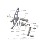 05-0149B Kawasaki Ninja ZX6 2009-12 Complete Rearset Kit w/ Pedals - STD/GP Shift - Woodcraft Technologies