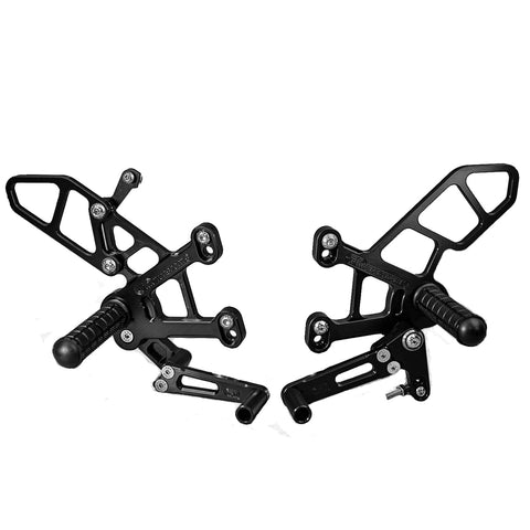 05-0168B Kawasaki Ninja ZX10 2011-15 Complete Rearset Kit w/ Pedals - STD Shift - Woodcraft Technologies