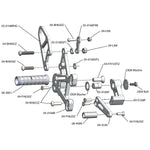 05-0168B Kawasaki Ninja ZX10 2011-15 Complete Rearset Kit w/ Pedals - STD Shift - Woodcraft Technologies