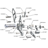 05-0168B Kawasaki Ninja ZX10 2011-15 Complete Rearset Kit w/ Pedals - STD Shift - Woodcraft Technologies