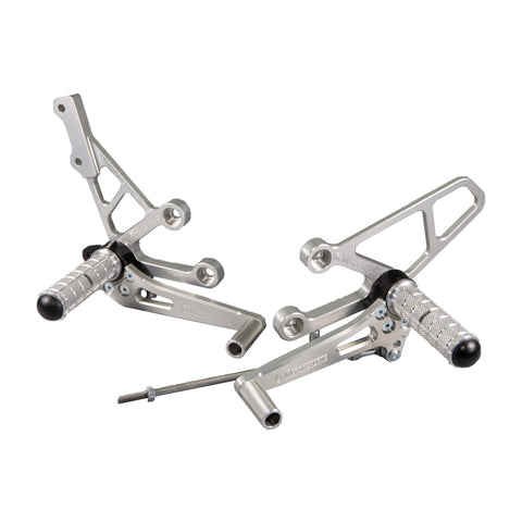 05-0220B Suzuki GSXR600 1997-2000 GSXR750 1996-99 SV650 1999-02 SV650S 1999-2002 Complete Rearset Kit W/Pedals - Woodcraft Technologies