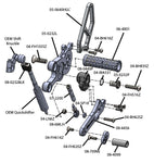 05-0232B Suzuki GSX-8 S/R Complete Std Shift Rearset Kit W/Pedals