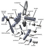05-0232B Suzuki GSX-8 S/R Complete Std Shift Rearset Kit W/Pedals