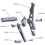 05-0247B Suzuki GSX-R600 2006-2010 GSXR750 2006-10 Complete Rearset Kit w/ Pedals - STD/GP Shift - Woodcraft Technologies