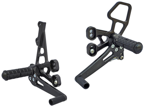 05-0249B Suzuki GSX-R1000 2007-08 Complete Rearset Kit w/ Pedals - STD/GP Shift - Woodcraft Technologies