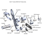 05-0307B Honda Grom  2014-20 Complete Rearset Kit w/ Pedals - STD/GP Shift - Woodcraft Technologies