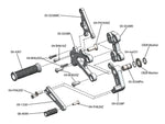 05-0338B Honda CBR600RR 2007-2020 Complete Rearset Kit w/ Pedals - STD/GP Shift - Woodcraft Technologies