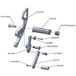 05-0339B Honda CBR1000RR 2008-16 CBR1000RRSP 2014-16  Complete Rearset Kit w/ Pedals - STD/GP Shift - Woodcraft Technologies