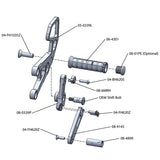 05-0339B Honda CBR1000RR 2008-16 CBR1000RRSP 2014-16  Complete Rearset Kit w/ Pedals - STD/GP Shift - Woodcraft Technologies