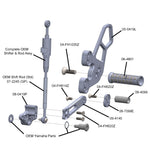 05-0419B Yamaha MT09 Rearset Kit, Complete W/Pedals