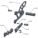 05-0452 Yamaha YZF-R1 2009-14 YZF-R1LE 2009-12 Rearset w/Shifter Pedal - Woodcraft Technologies