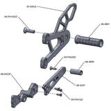 05-0452 Yamaha YZF-R1 2009-14 YZF-R1LE 2009-12 Rearset w/Shifter Pedal - Woodcraft Technologies
