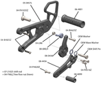 05-0456B Yamaha YZF-R6 2006-20 Complete Rearset Kit w/ Pedals - STD Shift - Woodcraft Technologies