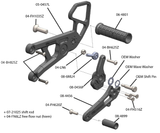 05-0456B Yamaha YZF-R6 2006-20 Complete Rearset Kit w/ Pedals - STD Shift - Woodcraft Technologies