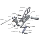 05-0500B Triumph Daytona 675 2006-12 Daytona 675R 2011-12 Complete Rearset Kit w/ Pedals - STD Shift - Woodcraft Technologies