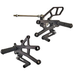 05-0501B Triumph Daytona 675 2006-12 Daytona 675R 2011-12 Complete Rearset Kit w/ Pedals - GP Shift - Woodcraft Technologies