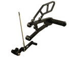 05-0505B Triumph Daytona 675 2013-17 RACE USE ONLY (No Side Stand) Complete Rearset Kit w/ Pedals - GP Shift w/o QS - Woodcraft Technologies