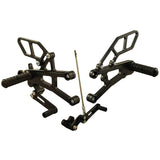 05-0505B Triumph Daytona 675 2013-17 RACE USE ONLY (No Side Stand) Complete Rearset Kit w/ Pedals - GP Shift w/o QS - Woodcraft Technologies