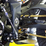 05-0505B Triumph Daytona 675 2013-17 RACE USE ONLY (No Side Stand) Complete Rearset Kit w/ Pedals - GP Shift w/o QS - Woodcraft Technologies