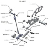 05-0505B Triumph Daytona 675 2013-17 RACE USE ONLY (No Side Stand) Complete Rearset Kit w/ Pedals - GP Shift w/o QS - Woodcraft Technologies