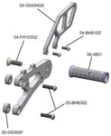 05-0512B Triumph Daytona 675/R/Street Triple Rearsets  - GP Shift w/QS Rod - RACE USE ONLY (No Side Stand)
