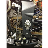 05-0512B Triumph Daytona 675 2006-12 Street Triple 2007-16 RACE USE ONLY (No Side Stand) Complete Rearset Kit w/ Pedals - GP Shift w/ QS - Woodcraft Technologies