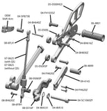 05-0516B Triumph 765 Street Triple Complete Rearset Kit w/ Pedals - GP Shift w/ Aftermarket Push QS