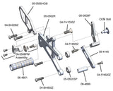 05-0516B Triumph 765 Street Triple Complete Rearset Kit w/ Pedals - GP Shift w/ Aftermarket Push QS