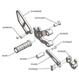 05-0625B Ducati 749 2003-06, 999 2003-06 Complete Rearset Kit W/Pedals - Woodcraft Technologies