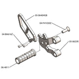 05-0625 Ducati 749 2003-06, 999 2003-06 Rearet w/Shift Pedal - Woodcraft Technologies