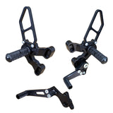 05-0640B Ducati 848 2008-11, 1098 2007-09 1198 2008-11, 848 EVO 2011-13 Complete Rearset Kit w/ Pedals Black - STD/GP Shift - Woodcraft Technologies
