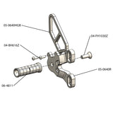 05-0640B Ducati 848 2008-11, 1098 2007-09 1198 2008-11, 848 EVO 2011-13 Complete Rearset Kit w/ Pedals Black - STD/GP Shift - Woodcraft Technologies