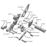 05-0652B Ducati Hypermotard 2013-15,  939 2016-18 Complete Rearset w/ Pedals - STD/GP Shift - Woodcraft Technologies