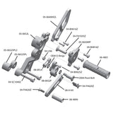 05-0654B Ducati Hypermotard 939 2016-18 Complete Rearset w/ Pedals - STD/GP Shift - Woodcraft Technologies