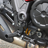 05-0670B Ducati Diavel 2011-20 STD Shift Complete Rearset W/Pedals - Woodcraft Technologies