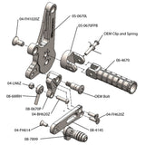 05-0670B Ducati Diavel 2011-20 STD Shift Complete Rearset W/Pedals - Woodcraft Technologies