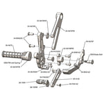05-0671B Ducati 1198 Diavel GP Shift Adjustable  Complete Rearset W/Pedals - Woodcraft Technologies