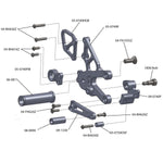 05-0740B Aprilia RSV4 2009-15 Complete Rearset w/ Pedals - STD/GP Shift - Woodcraft Technologies