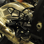 05-0750B BMW S1000RR 2009-14 HP4 2013-14 Complete Rearset Kit w/ Pedals - STD Shift - Woodcraft Technologies