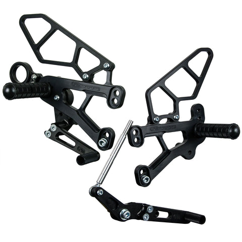05-0752B BMW S1000RR 2009-14 HP4 2013-14 RACE ONLY Complete Rearset w/ Pedals - STD/GP Shift - Woodcraft Technologies