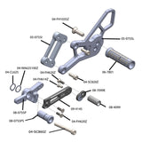 05-0759B 2017 BMW S1000R 2017-20 S1000XR 2015-19 Complete Rearset Kit w/ Pedals - STD/GP Shift - Woodcraft Technologies