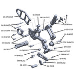 05-0759B 2017 BMW S1000R 2017-20 S1000XR 2015-19 Complete Rearset Kit w/ Pedals - STD/GP Shift - Woodcraft Technologies