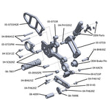 05-0759B 2017 BMW S1000R 2017-20 S1000XR 2015-19 Complete Rearset Kit w/ Pedals - STD/GP Shift - Woodcraft Technologies